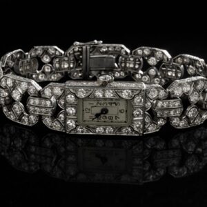 LUXUSNÍ DIAMANTOVÉ NÁRAMKOVÉ HODINKY ART DECO