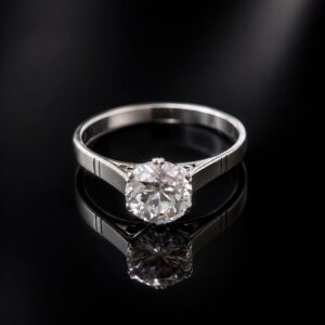 PRVOREPUBLIKOVÝ DIAMANTOVÝ PRSTEN 1.38 CT., CERTIGIKÁT ČGL